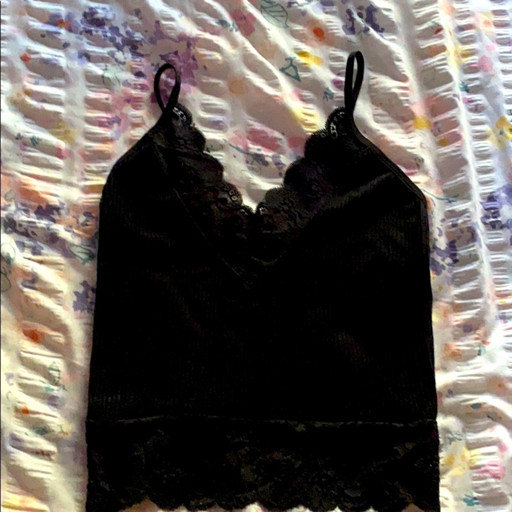 A lace black tank top